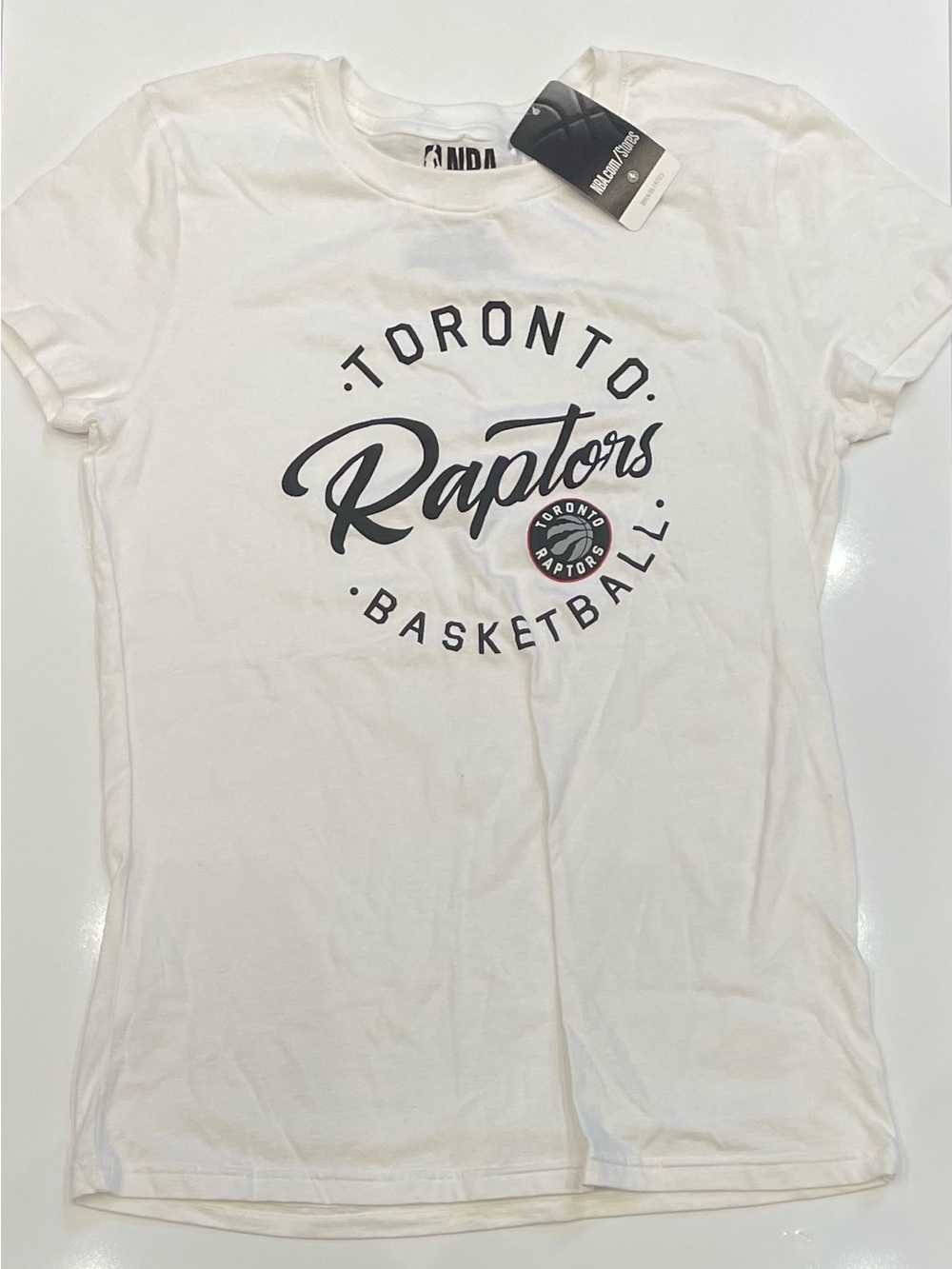 NBA Toronto Raptors White and Black Script Tee
